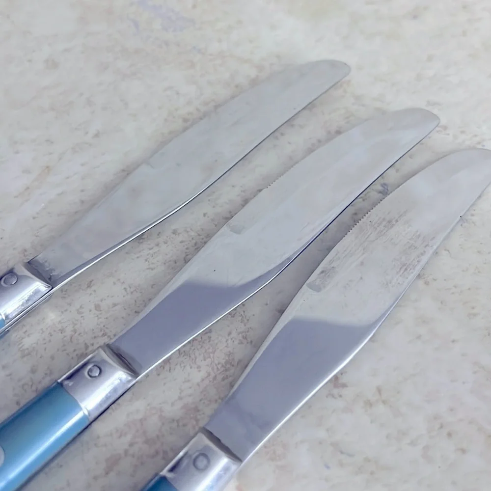 Vintage Washington Forge Mardi Gras 3 Knives Williamsburg Blue